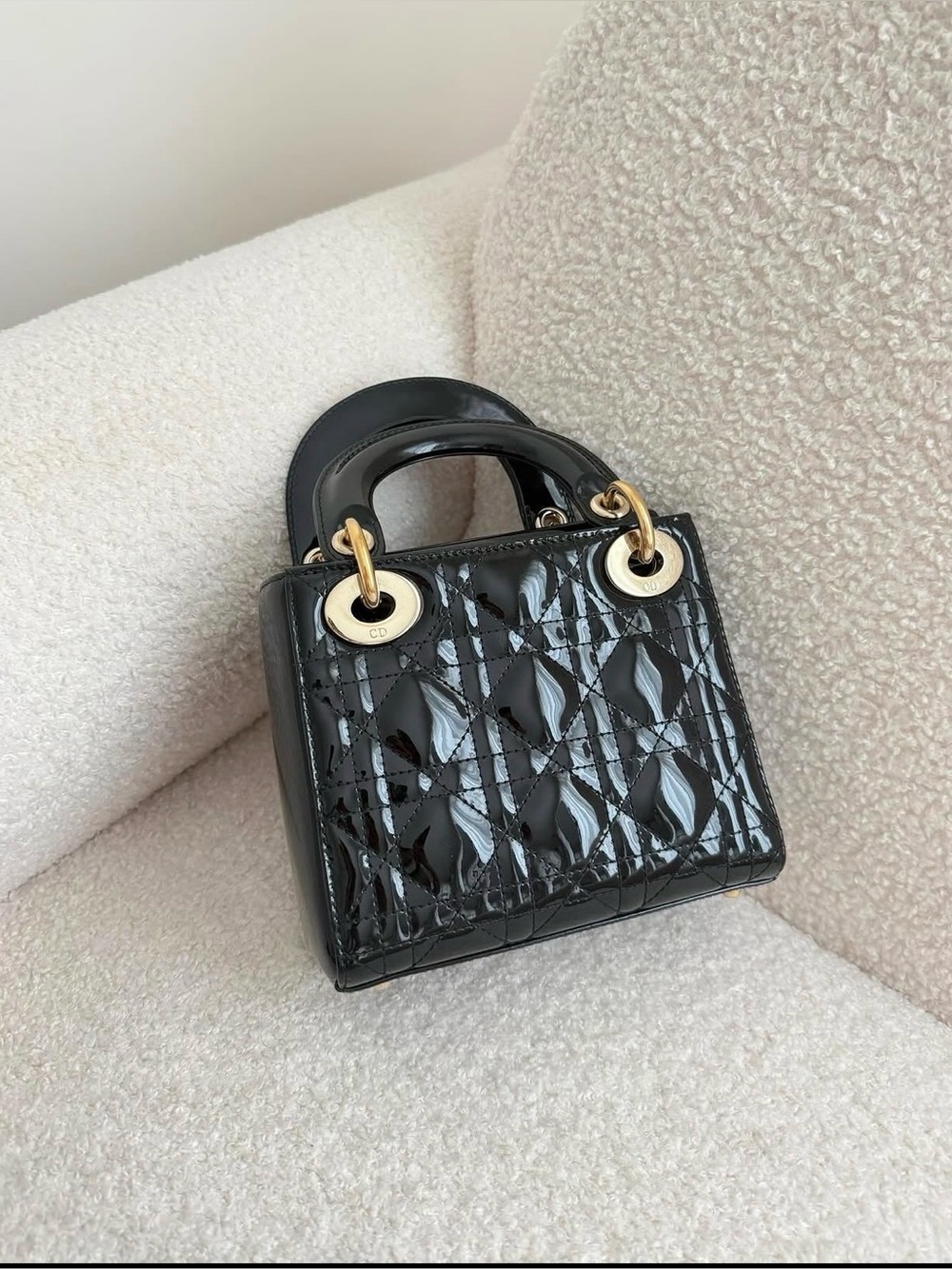 Dior Black Patent Lady Dior Mini(Excellent) - Picture 2 of 3